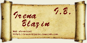 Irena Blažin vizit kartica